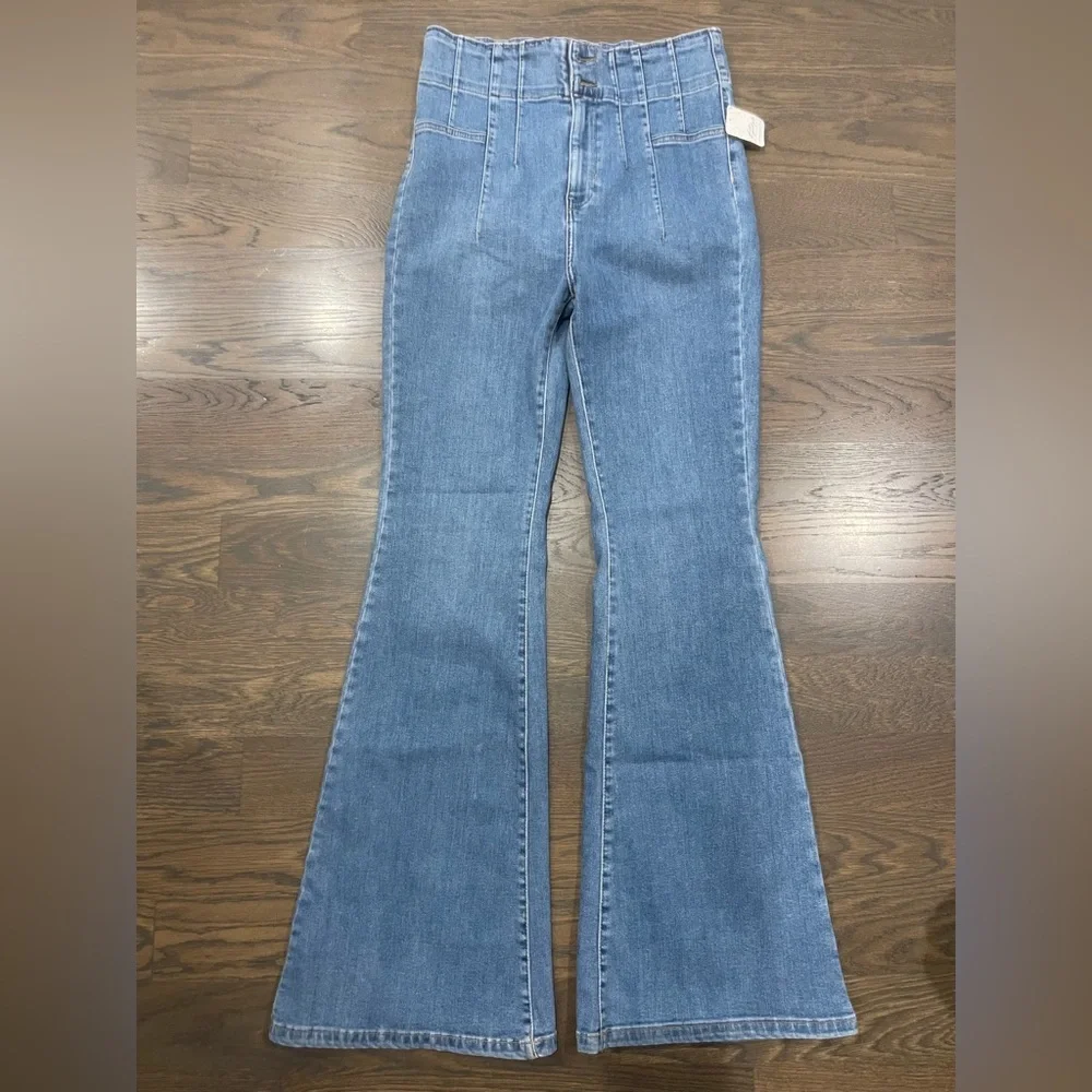 We The Free Jayde Blue Flare Jeans - Picture 1 of 5